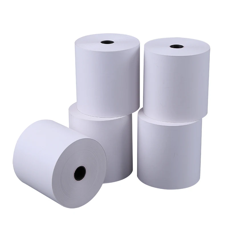 Waterproof And Oil Proof Aper Cash Register Rolls 100% Wood Pulp White 80*80 ATM Pos Printed Thermal Paper