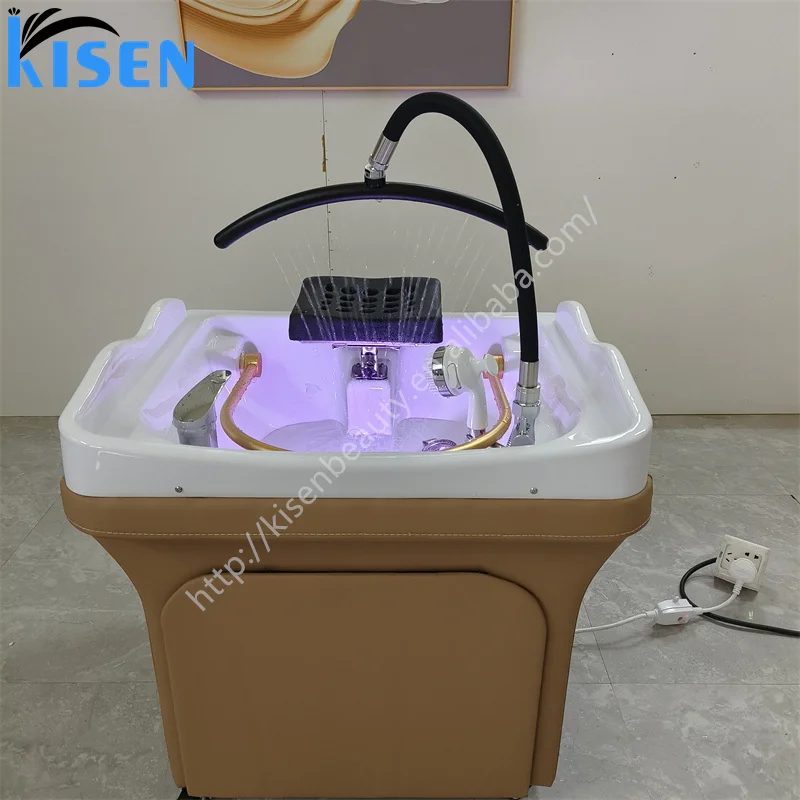 Kisen Head Spa Shampoo Basin For Hair Salon Equipment Complete Functions Multi -Purpose Use Connect With Pipes
