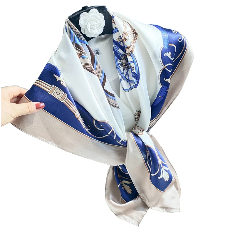 Wholesale China Square Silk Scarf Custom Printing, Fashion Designer 100 % Silk Scarf