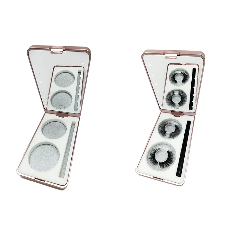 Good quality chrome mirror makeup box with led light make up