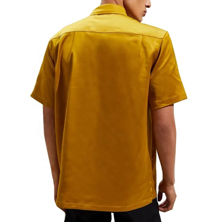 Casual Style Bamboo Fiber Button Down Short Sleeve Mens Polo T-Shirt