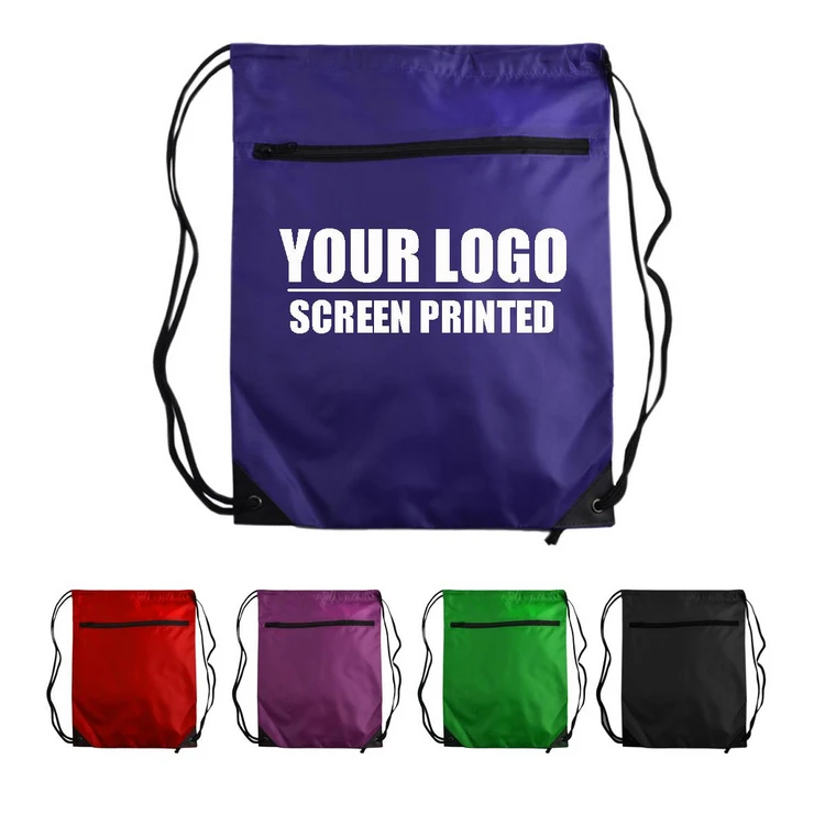 Custom 210D Polyester Drawstring Cinch Bag