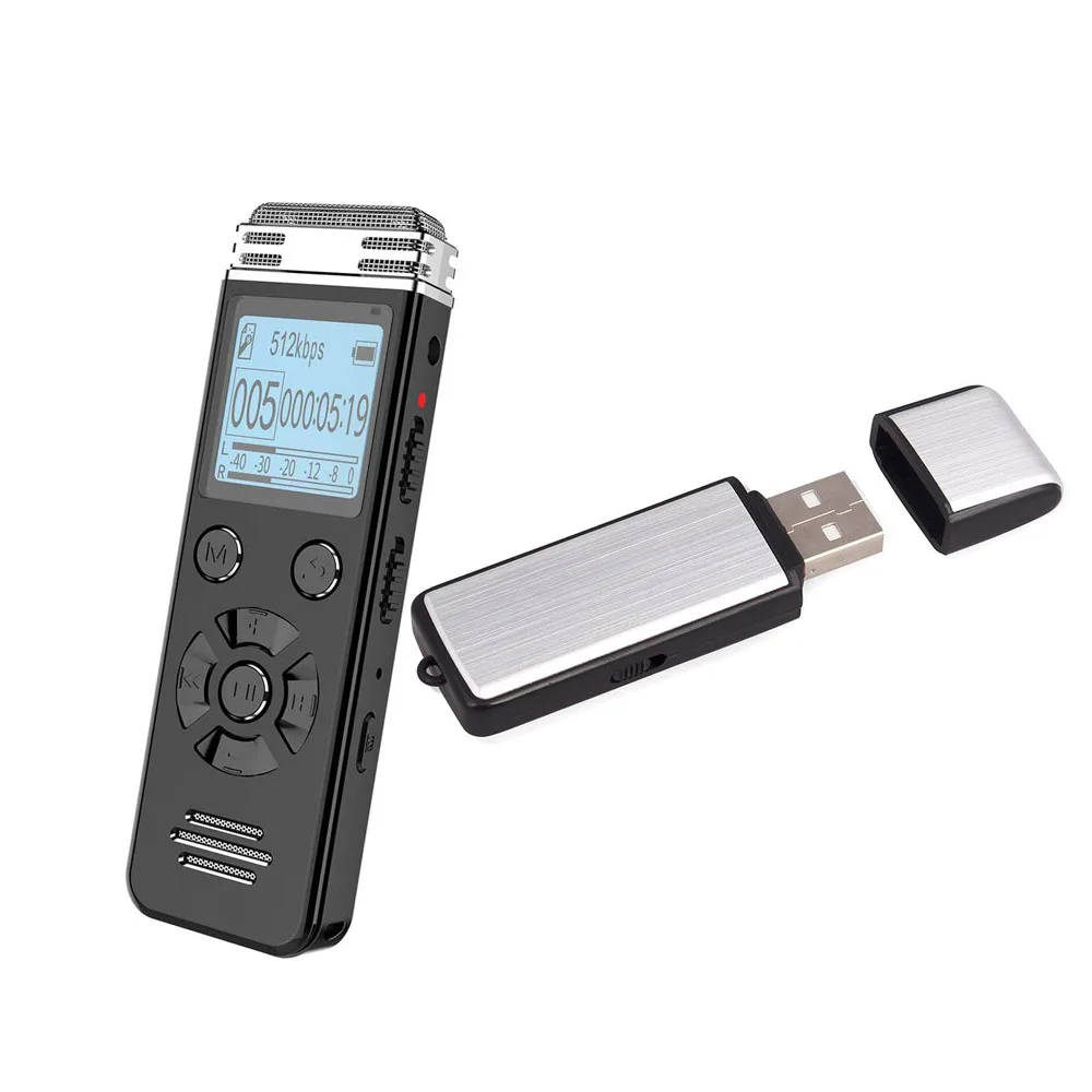 Hot Sale Products 2023 Custom Digital USB Sound Device 4GB 8GB Push Button Voice Recorder Blue Black