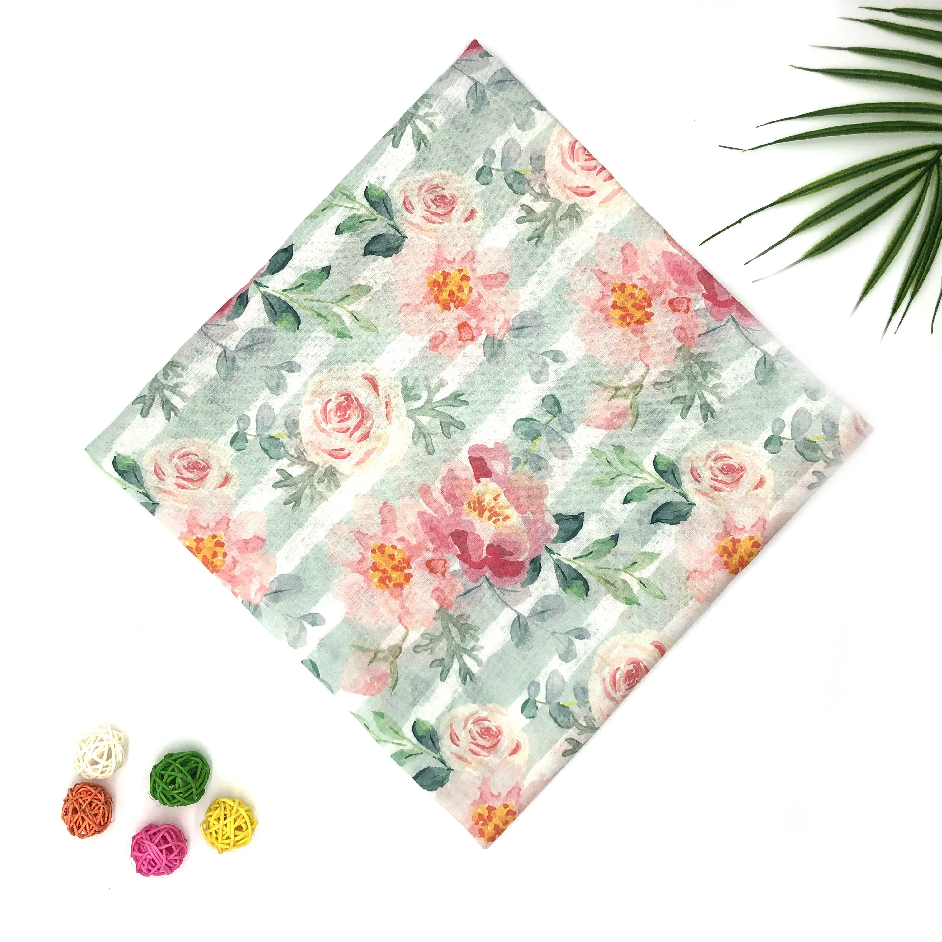 
Free Sample organic printed linen soft fabric 