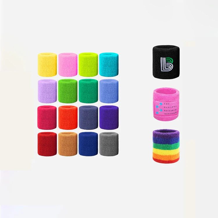 
Wholesale Custom Logo Tennis Sweat Band Woman Basketball Gym Sport Wristband 