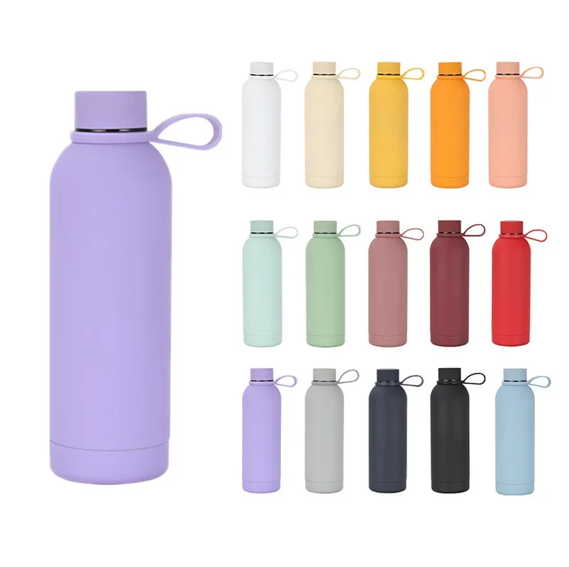 Mazoho 500/750ml Rubber paint double wall stainless steel 18/8 insulated drink bottle tumbler Sports water bottle Custom logo