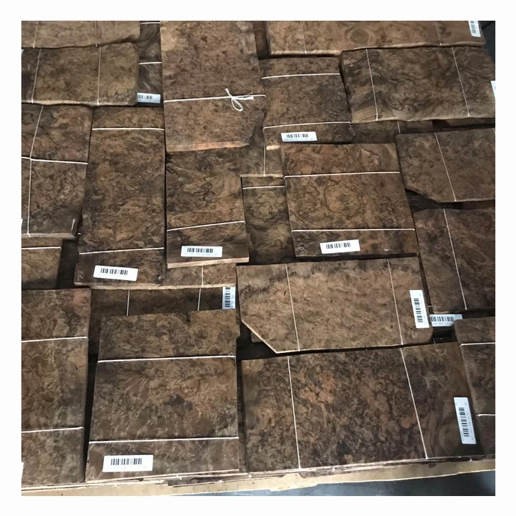 AAA-Grade 0.6mm Rotary Cut Walnut Burl wood Veneer  For furniture plywood Wall Panel