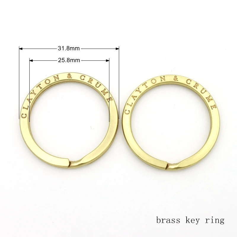 Jinzi factory new keychain item custom brand logo flat anti brass key ring