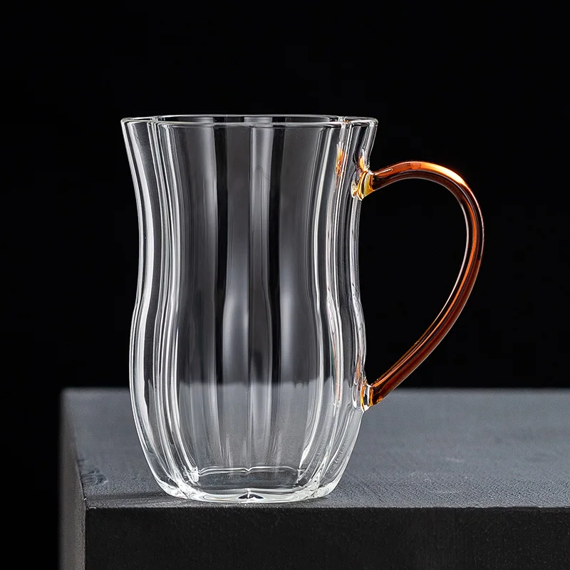 Новое поступление Классическая английская стеклянная полосатая термостойкая высокая кружка для чашек