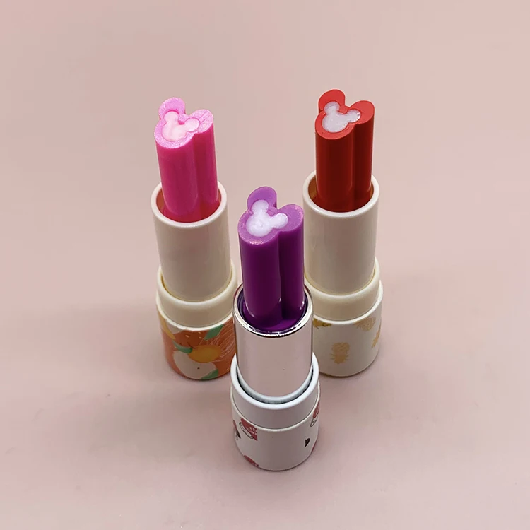 Kids cartoon lipstick custom logo color lipstick shape moisturizing organic Lip Balm