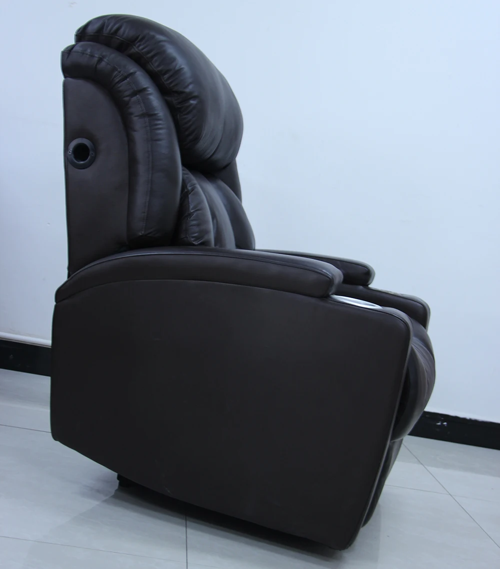 Living room comfortable electric cow leather massage recliner sofa
