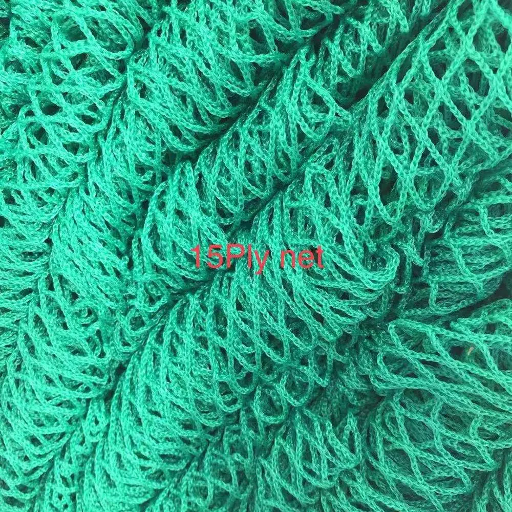 Green High Quality Durable PE 15 ply Fish Net For Growing Fish