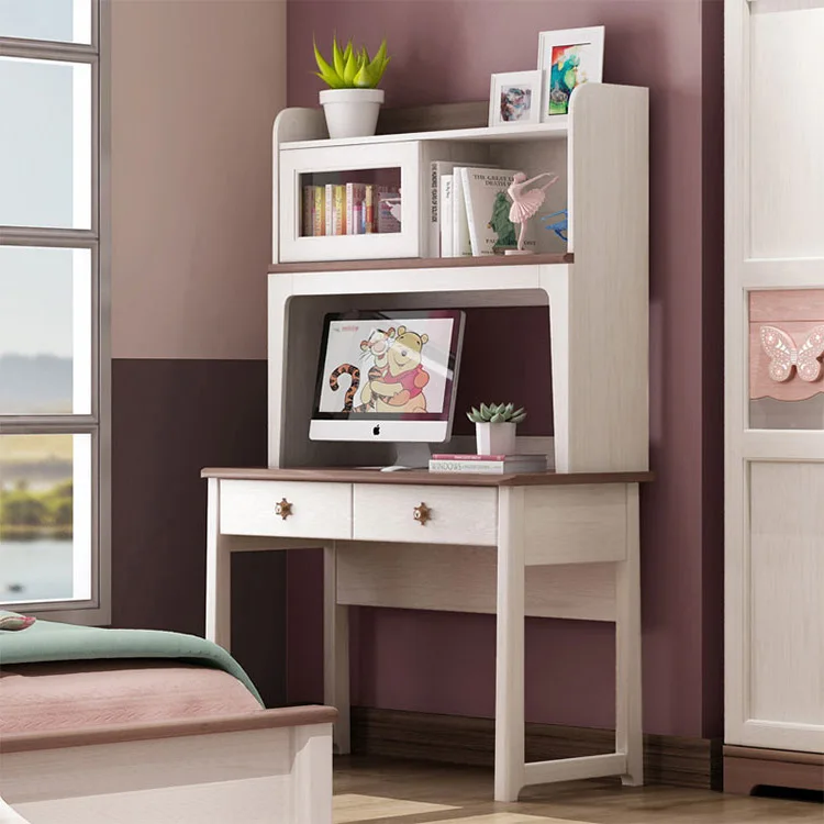  Writing Study Table Desk Computer Home Bedroom Furniture Set Dressing Tables Chair with Bookshelf