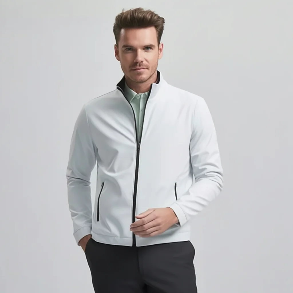 OEM Wholesale High Quality Custom Label Zipper Logo Fashion Autumn Winter Jackets Sports Golf Men Coats Jackets