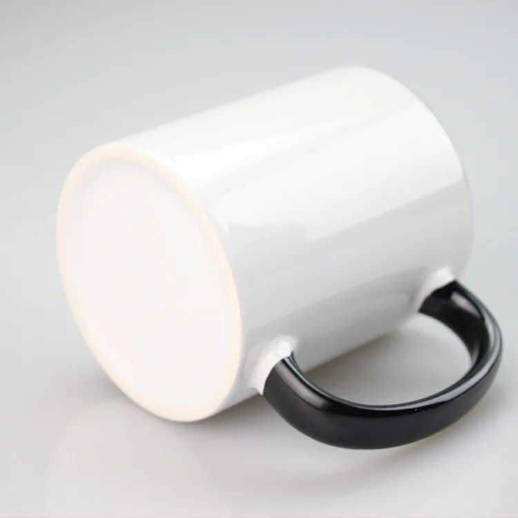 Hot Sell Heat Transfer 11oz  Customized  Handle Coffee Colorful Rim DIY Blank Cup Ceramic Sublimation Mug