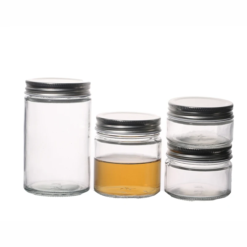 KDG 100ml 150ml 200ml 250ml 350ml 500ml Glassware Cheap Customize Packaging Clear Food Container Glass Jars with Lids