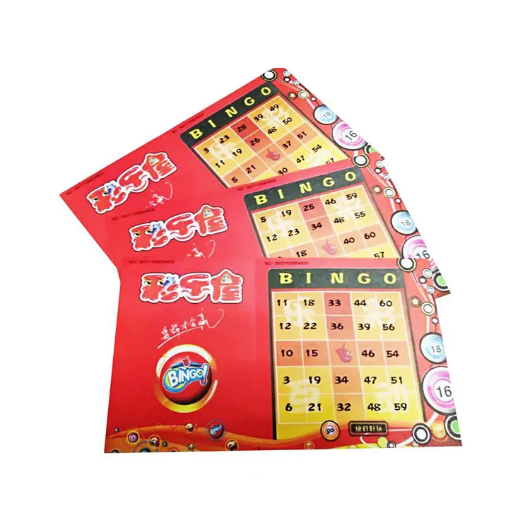 Wholesale Sale Bingo Cards Slide Lottery Tickets Game Card