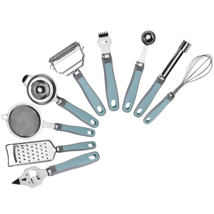Handheld Stainless Steel Kitchenware Household Kitchenware Set Egg Beater 9 Pieces Gadget Utensils Kitchen Set
