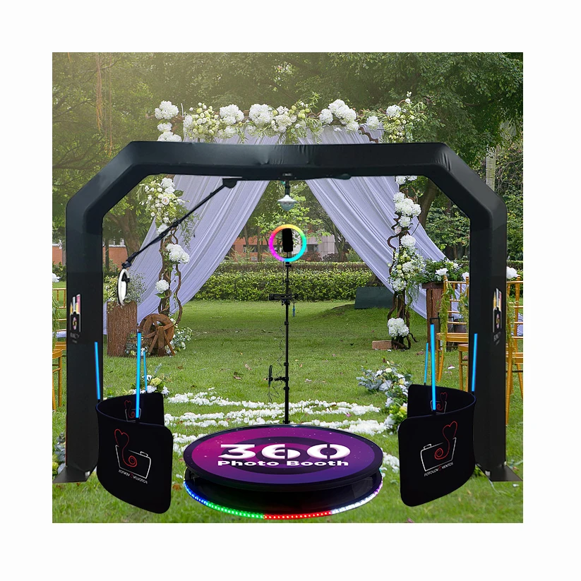 2023 New Design 360 Photo Booth Hexagon with Props Free Accessories 360 Photo Booth Wedding Replacement Part
