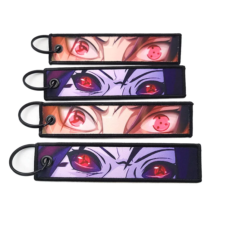 Custom Keyrings Key Holder Key Ring Keyrings Anime Jet Tags Woven Fabric Embroidery Customized Keychain Jet Tags Key Tag