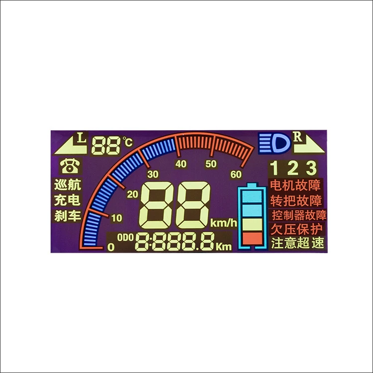 2021 Custom round lcd segment lcd Car cool color instrument module