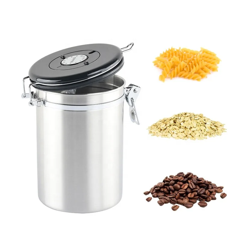 Best Quality Large Capacity Tea Sugar Coffee Canisters Silver Metal Coffee Tea Sugar Canister