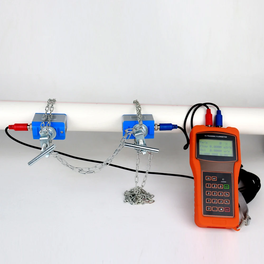 Good Price 25-2000mm Digital Clamp Flowmeter Yellow Handheld Type Removable Water Ultrasonic Flowmeter