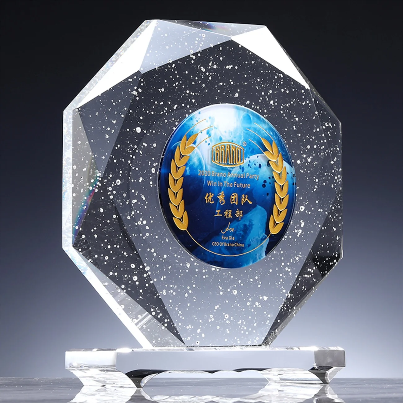 Customized K9 Crystal Glass Awards Optical Construction Awards Sports Souvenir Gifts Certified Global Models Plaques Medals
