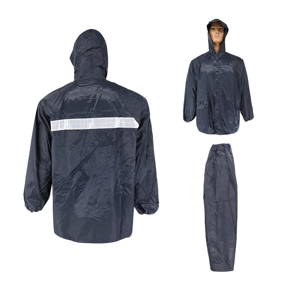 Doublesafe Custom PVC PU Rubber Raincoat Factory Outdoor Waterproof Workwear Reflective Tactical Rain Cape Poncho Raincoat