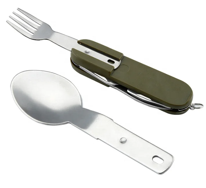 9 in 1 Multi Functional Tool Camping Picnic Cutlery Folding Spoon Fork Knife Set