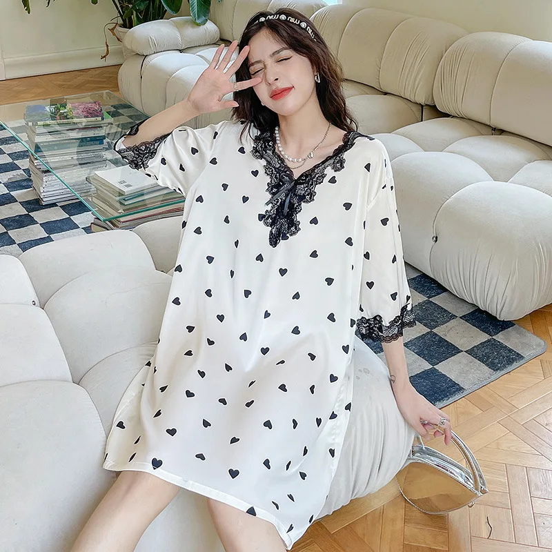 With Cheap Price Luxury Silk Satin Pajama Set Sleepwear Sexy Pajamas Saxy Night Dress