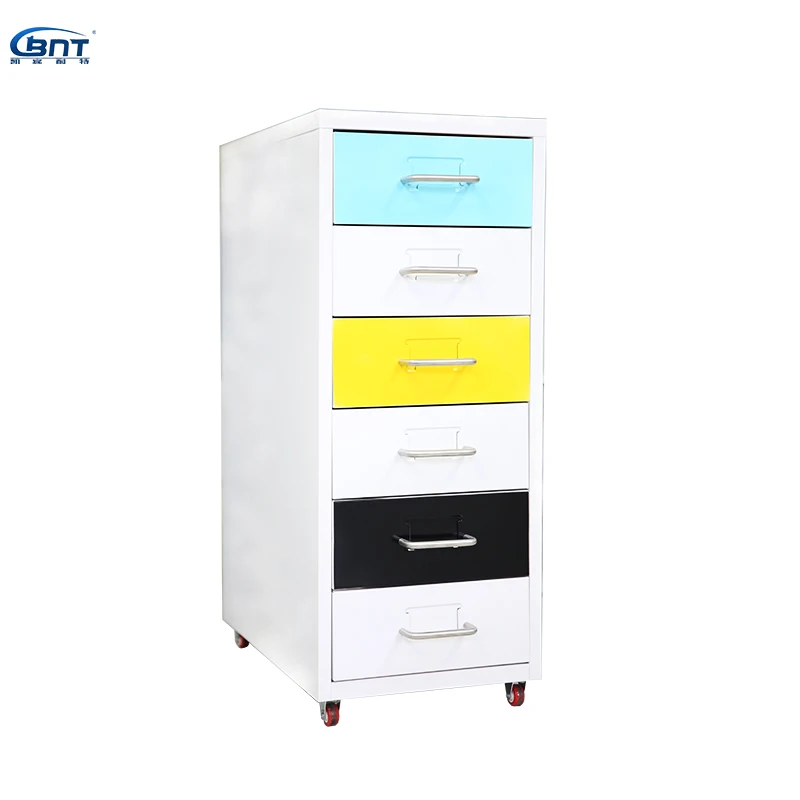 Metal Corner Storage Cabinet 8 Drawer Mobile Steel Locker Cabinet