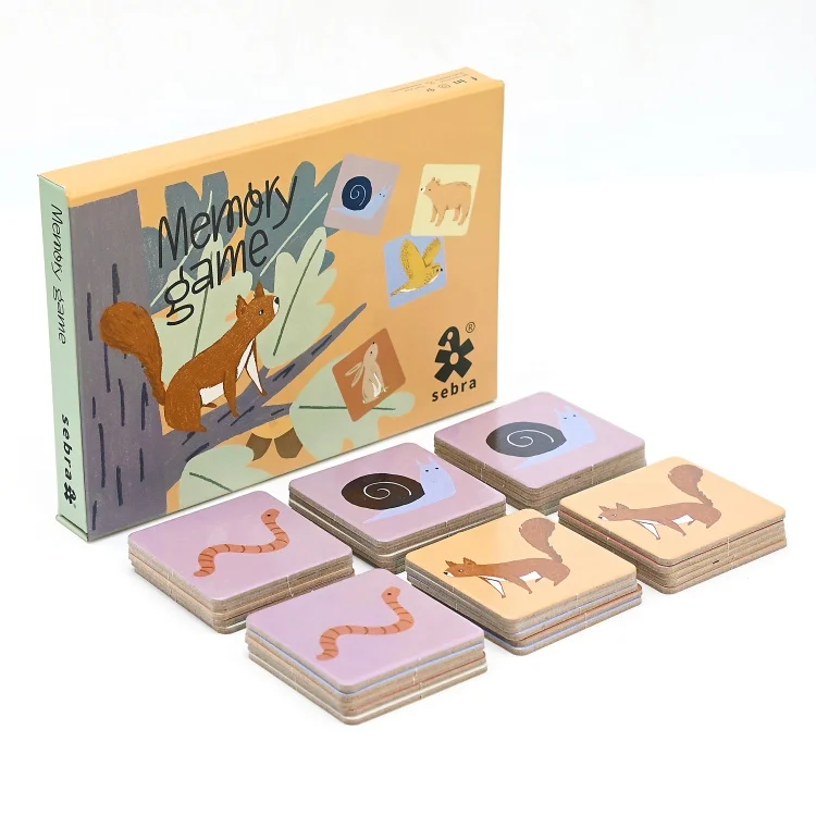 High Quality Custom Paper cardboard Print Educational animal Memory Match card