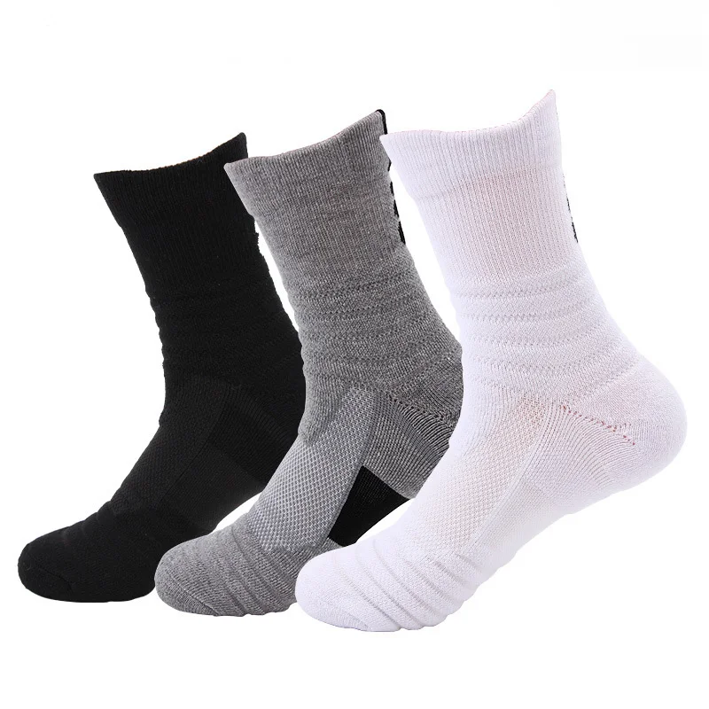 High Quality Custom Logo Outdoor Sport White Socks Men Black Letter Running Custom Basketball Socks