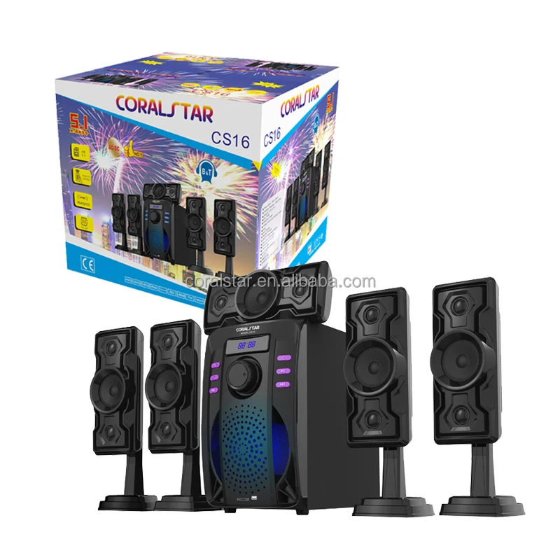Wooden Karaoke 5.1 Tower Home Theatre Sound Speaker Home Theatre System Hot Sale