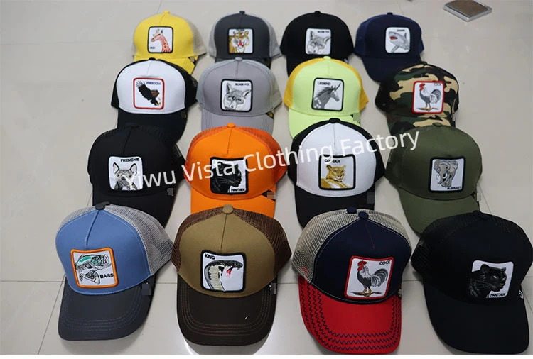 Amazon Hot Design Unisex Plain Embroidered Men 5 Panel Baseball Caps Gorras Animal Trucker Mesh Hats Cap_75