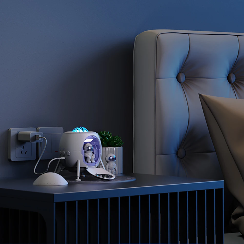 Space Projector Spaceman Ceiling Projector Light Space Lander and Astronaut Galaxy Night Light Projector for Kid Child