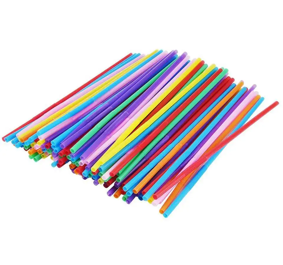 Bendable Decorative Fancy Straws Drinking Cocktail Juice High Grade Plastic Straw Packaged with Plastic or Paper
