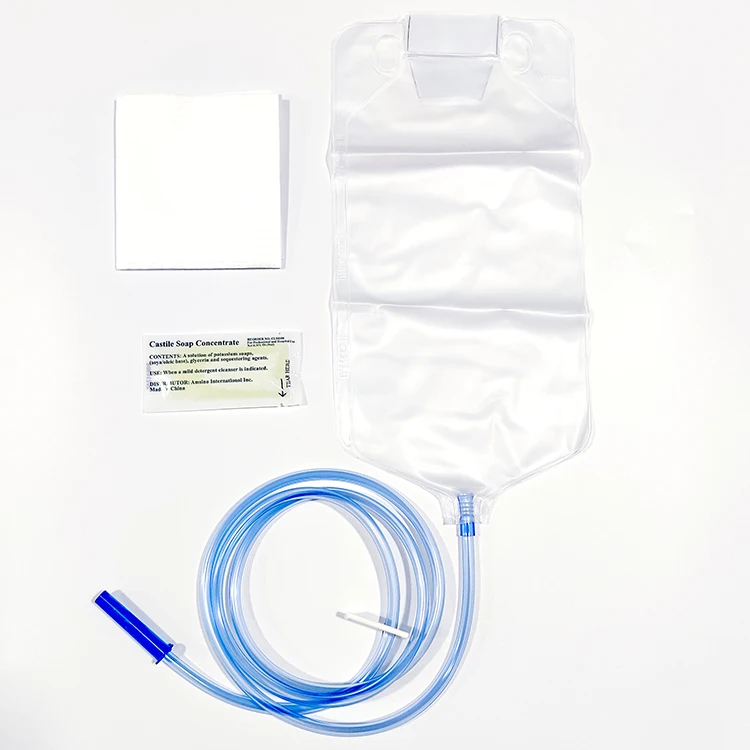 enema bag kit factory supply CE ISO disposable 1500ml douche enema kit enema bag