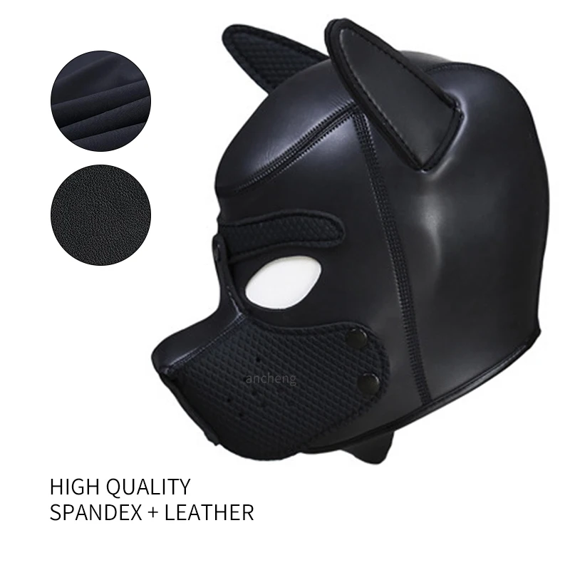 Bondage Dog Mask Erotic BDSM Dog Hood Restraint Halloween Head Hood Sex Toy for Men Women Couple Cosplay