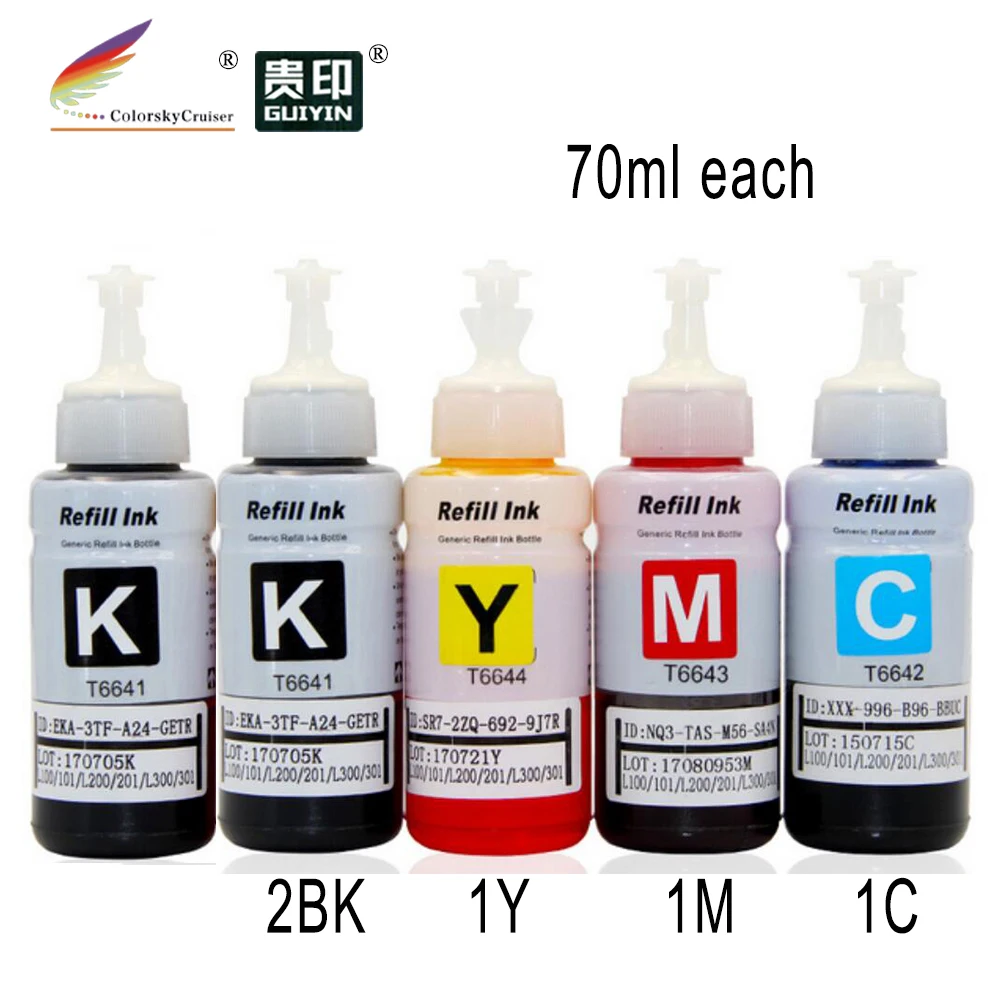 Чернила для заправки Epson 664 T664 T6641 EcoTank L396 L495 L395 L380 L375 L575 L565 L850 L455 L110 L355 70 мл