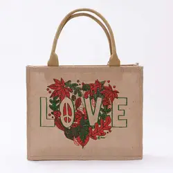 Burlap Drawstring Hemp Tote Bag Small Jute Bag Gift women tote bag