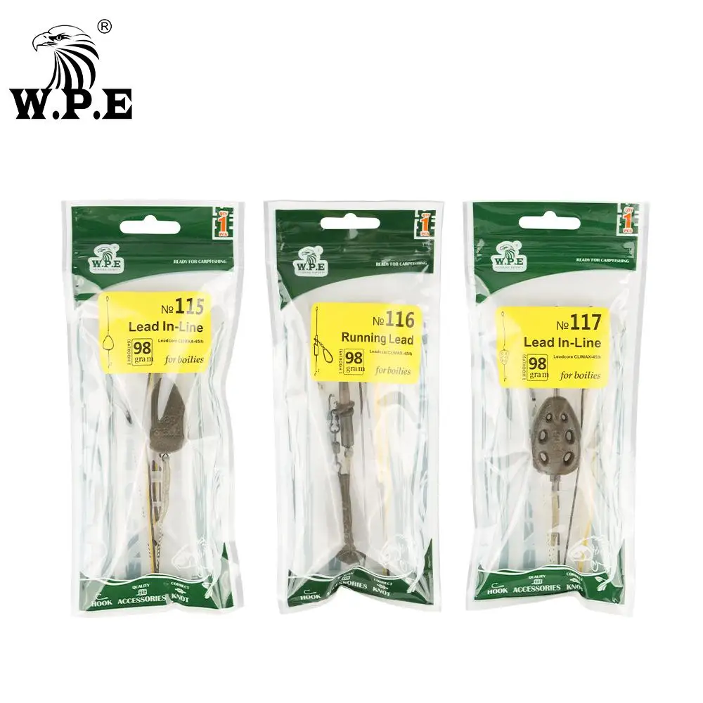 W.P.E 85g/98g/116g Lead Core Line Carp Fishing Rig Hair Fishing Group Hook Fishing Tackle