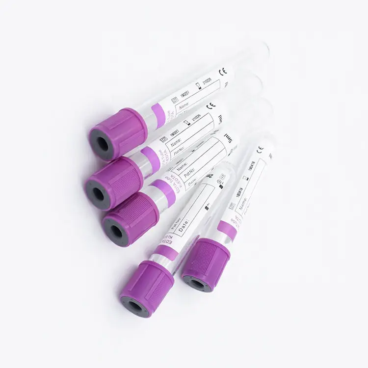 Purple Stopper Glass or PET K3 K2 EDTA Vacuum Blood Collection