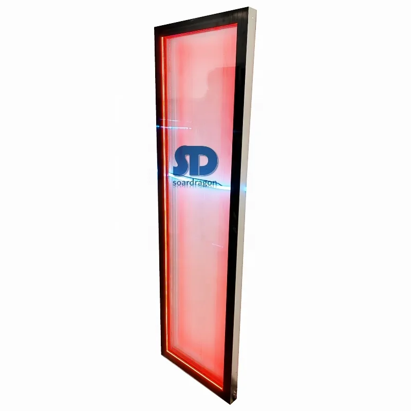 Soardragon PU walk in cooler refrigerator glass door with black aluminum door frame