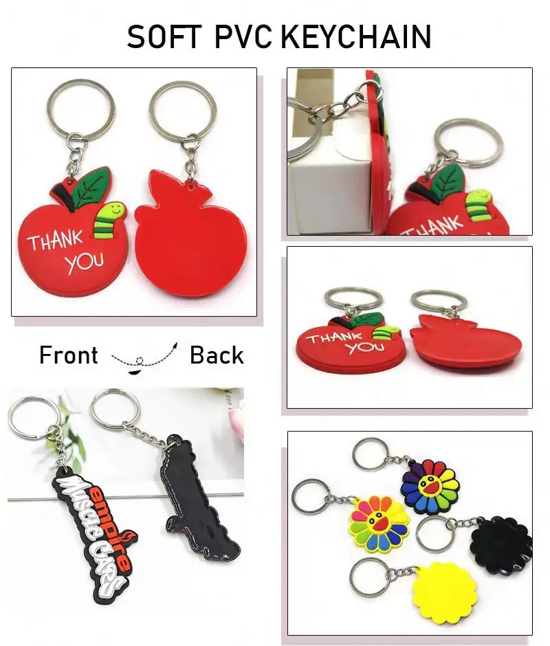 Custom Your Own Logo 3D Customized Keychain Fast Delivery Anime Rubber Keychain for  Students