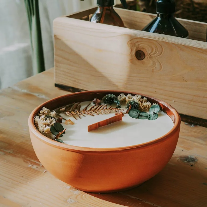 Handmade Huge Luxury Rose Petals Scented Candle Natural Protection Candle Flower Scented Candle for Massage