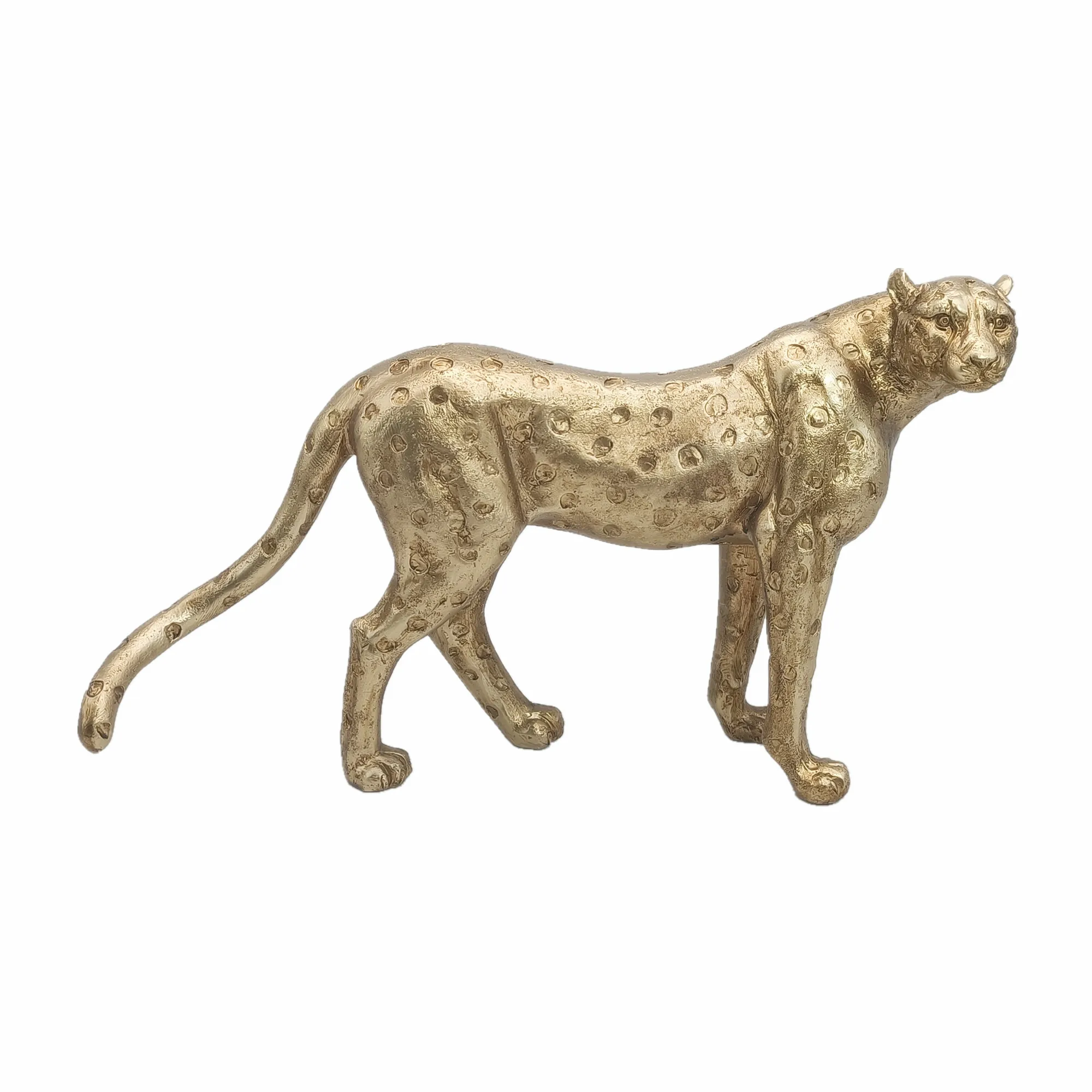Home Decoration Wholesale Resin Animal  Gold Lying Lion Sculpture Rock Polyresin Lion Statue