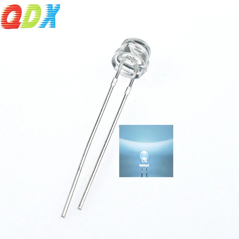 China Factory Top Quality Water Clear Lens 4.8MM  Straw Hat white hair white light LED Diode high brightness led diode