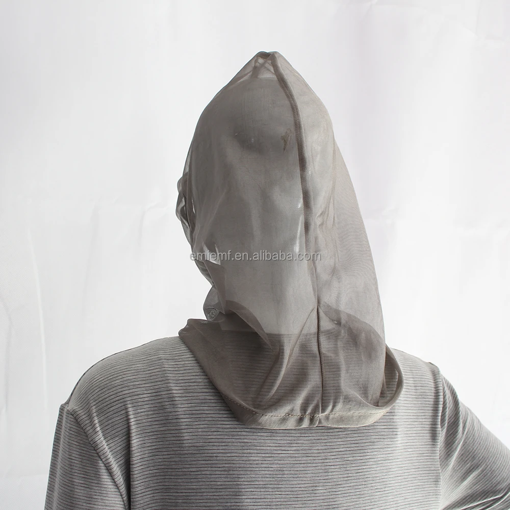 BLOCK EMF Anti Radiation Fabric EMI and RF Shielding EMF hat 100% silver mesh hoodie hat 100% silver